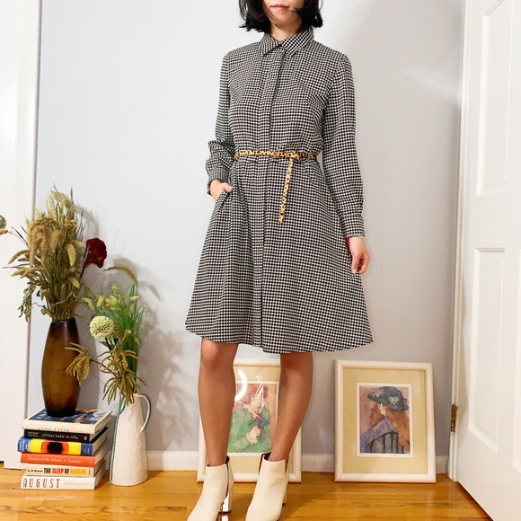 Ralph Lauren Houndstooth Dress with Collar Size 10 - Picture 5 of 5
